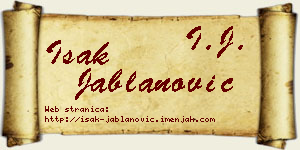 Isak Jablanović vizit kartica